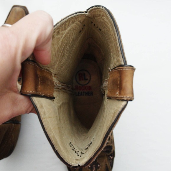 Rockin Leather Women's Brown Snip Toe Western Boot 2138 - Picture 7 of 9